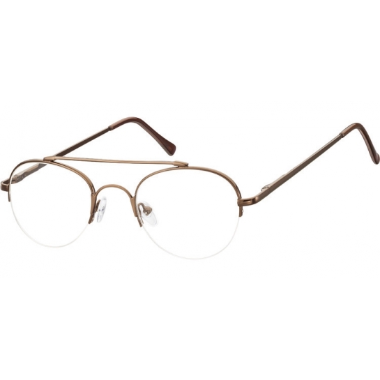 Okulary oprawki korekcyjne metalowo-żyłkowe Okrągłe 786E brązowe 